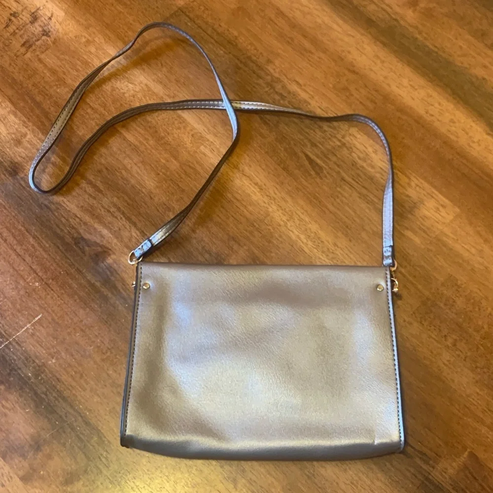 Summer and Rose Celine Gold Silver Metallic crossbody bag purse Clutch Vegan